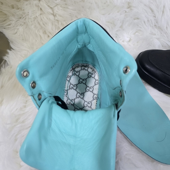 Gucci men sneakers black leather Ronnie Hi top sz.10 - Picture 13 of 17